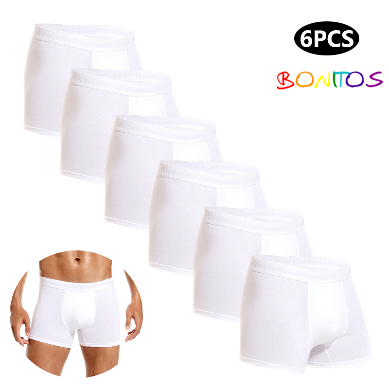 Boxer Shorts Modal - 男性用コットンボクサー,白いパンティー,セクシーな下着,ブランド,スリップパンツ,ギフトボクサーショーツ,6個