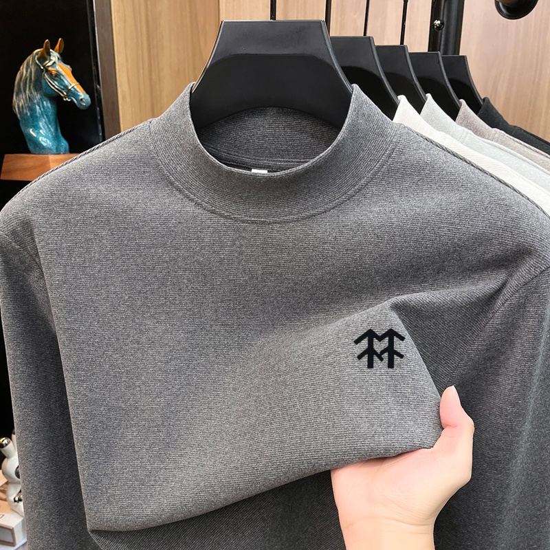 Base Layer Top - メンズ保温秋冬プリントTシャツ ファッション快適長袖Oネックベースレイヤートップ 精巧で多用途なメンズウェア