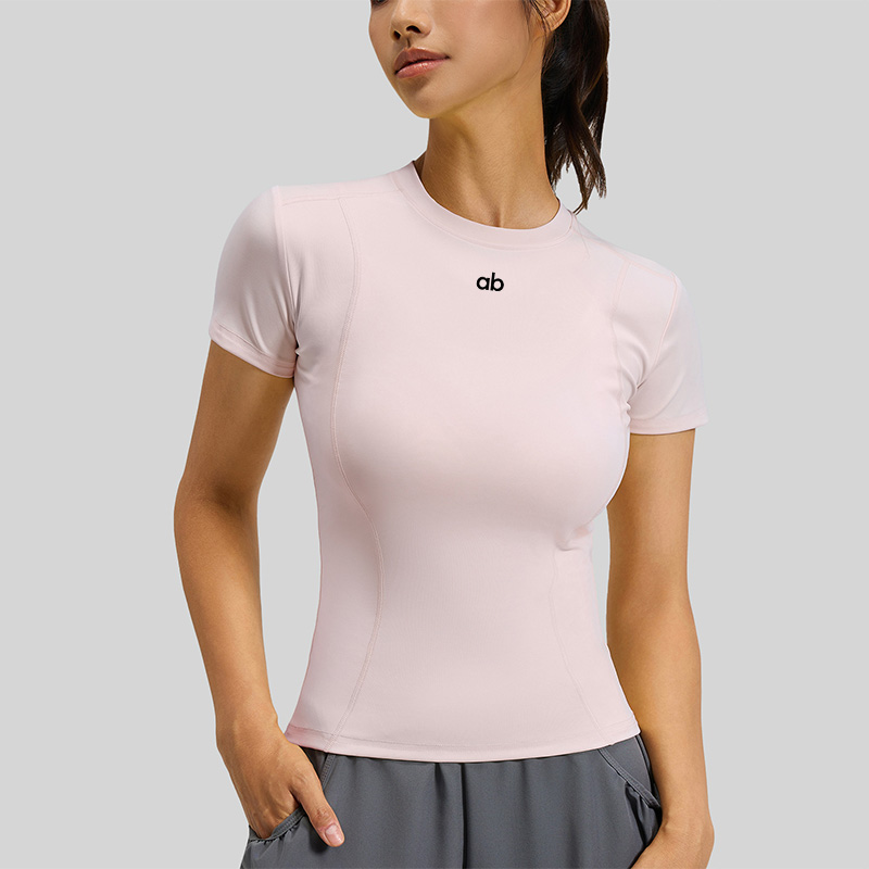 夏ヨガ新スタイルシンプル半袖Tシャツ女性の速乾性通気性弾性ヨ - T Shirt Tight Fit のレビューと価格