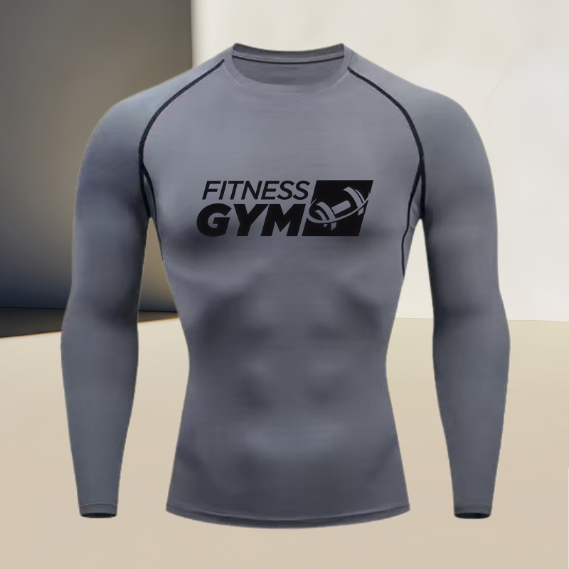 メンズラウンドネック長袖ジムワークアウトコンプレッションシャ - Base Layer Top のレビューと価格
