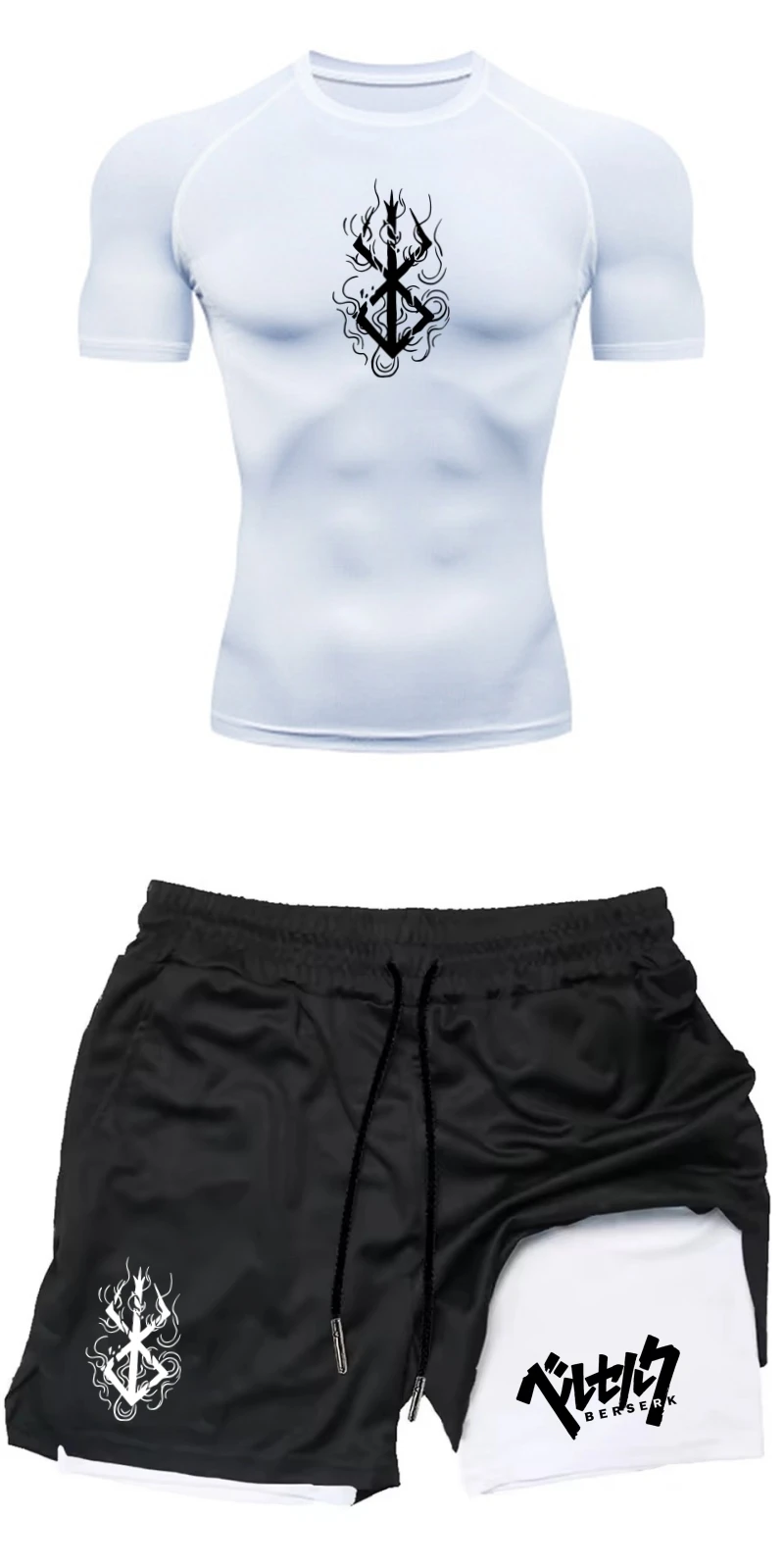 メンズサマージムフィットネストレーニングアスレチックセット  - Compression Shorts Athletes のレビューと価格