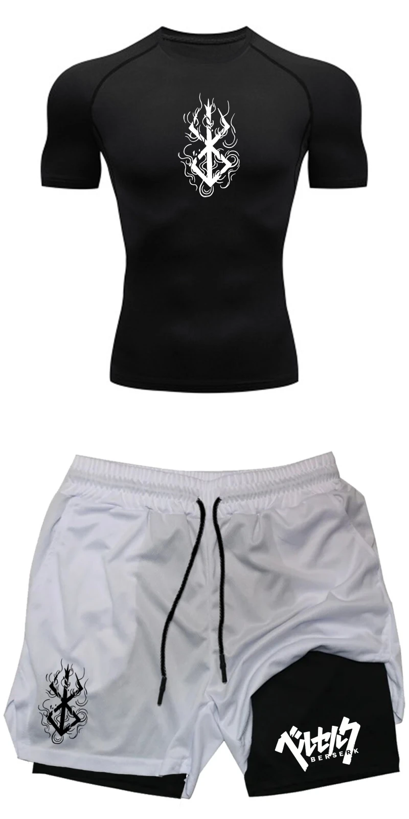 メンズサマージムフィットネストレーニングアスレチックセット  - Compression Shorts Athletes のレビューと価格
