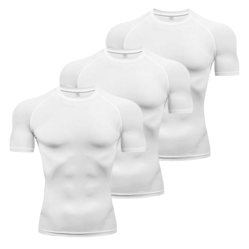 1/3 パックメンズ圧縮服夏タイツ Tシャツ速乾性スポーツウ - T Shirt Tight Fit のレビューと価格