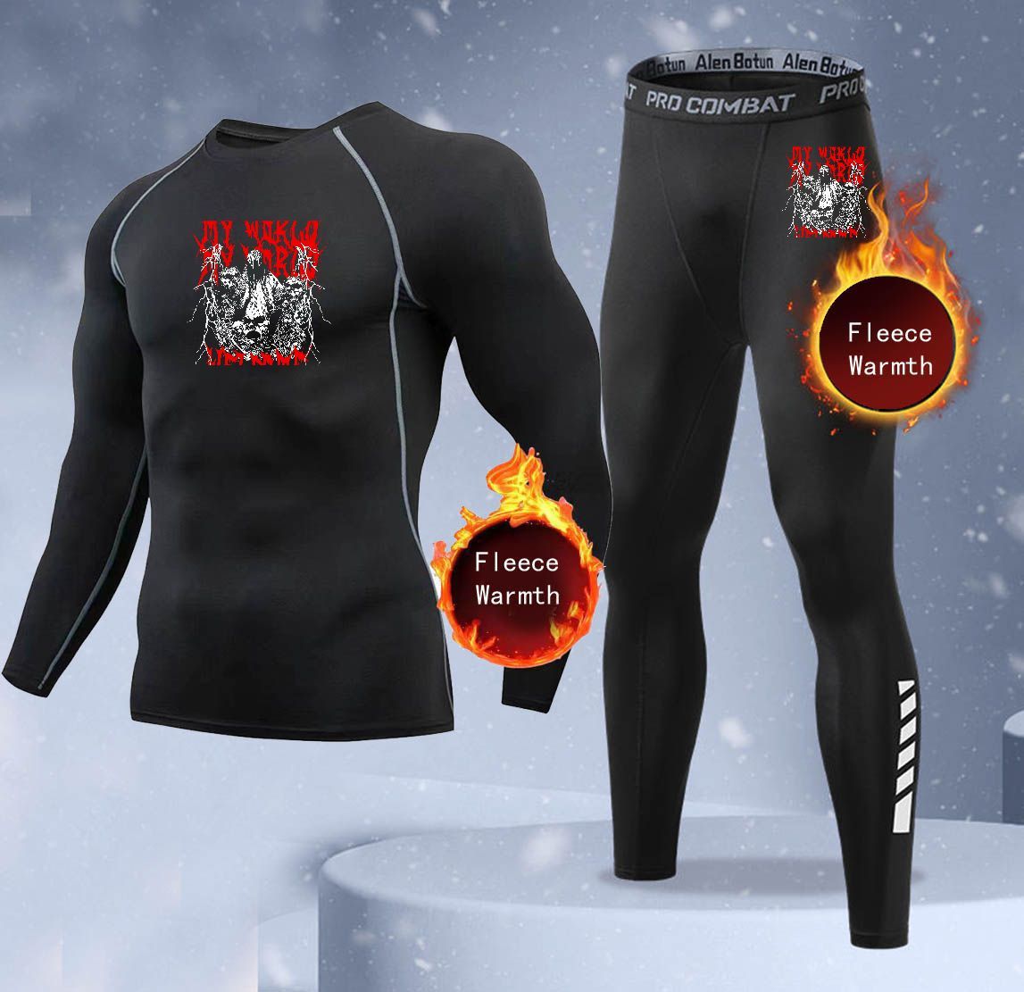 新作2ピース冬用保温メンズ下着セット フリースサーマルアンダ - Thermal Long John のレビューと価格